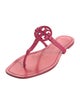 Tory Burch Signature Logo Leather T-Strap Sandals