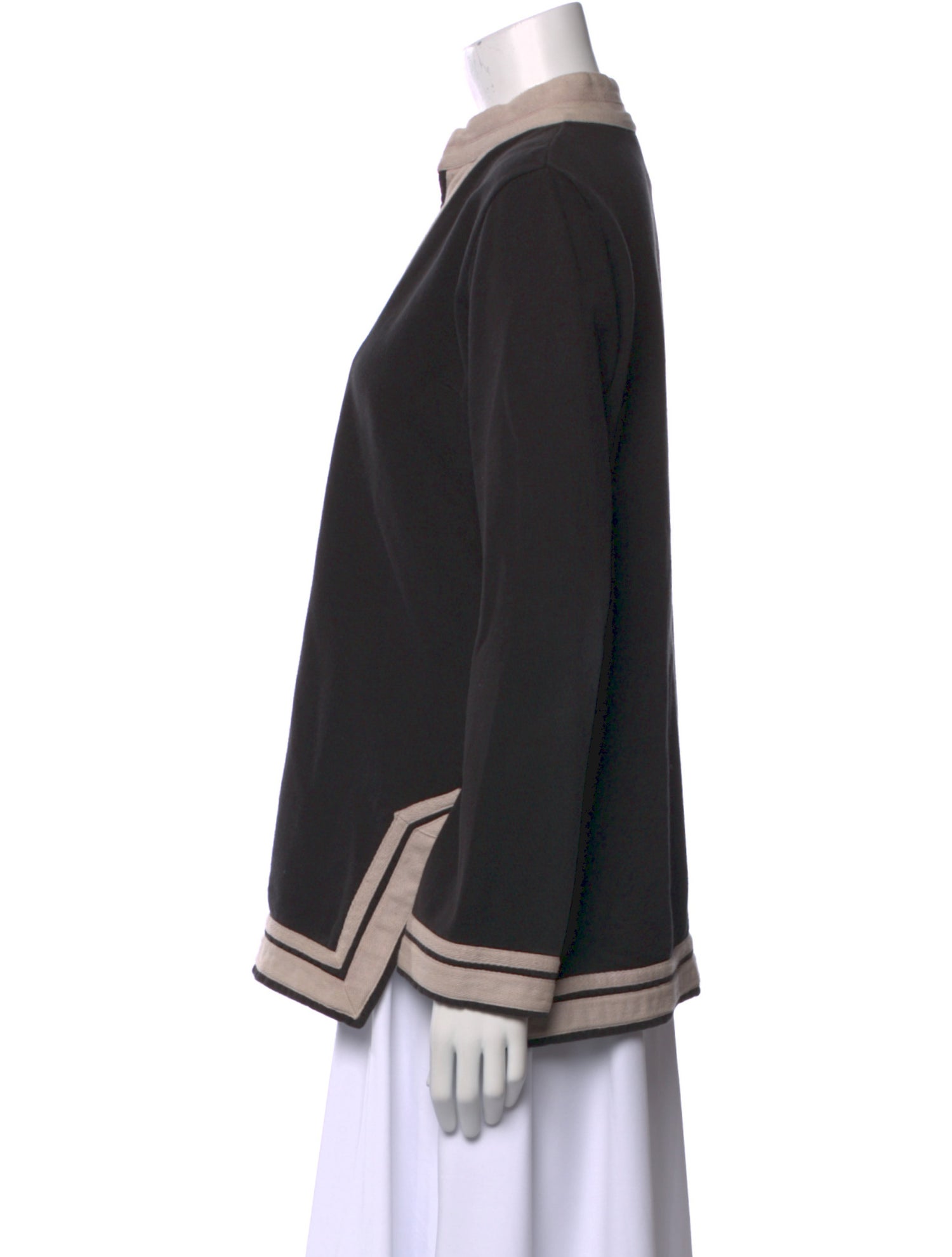 Tory Burch V-Neck Long Sleeve Sweatshirt