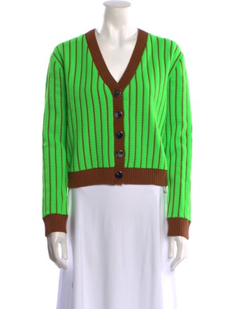 Tory Burch Striped V-Neck Sweater