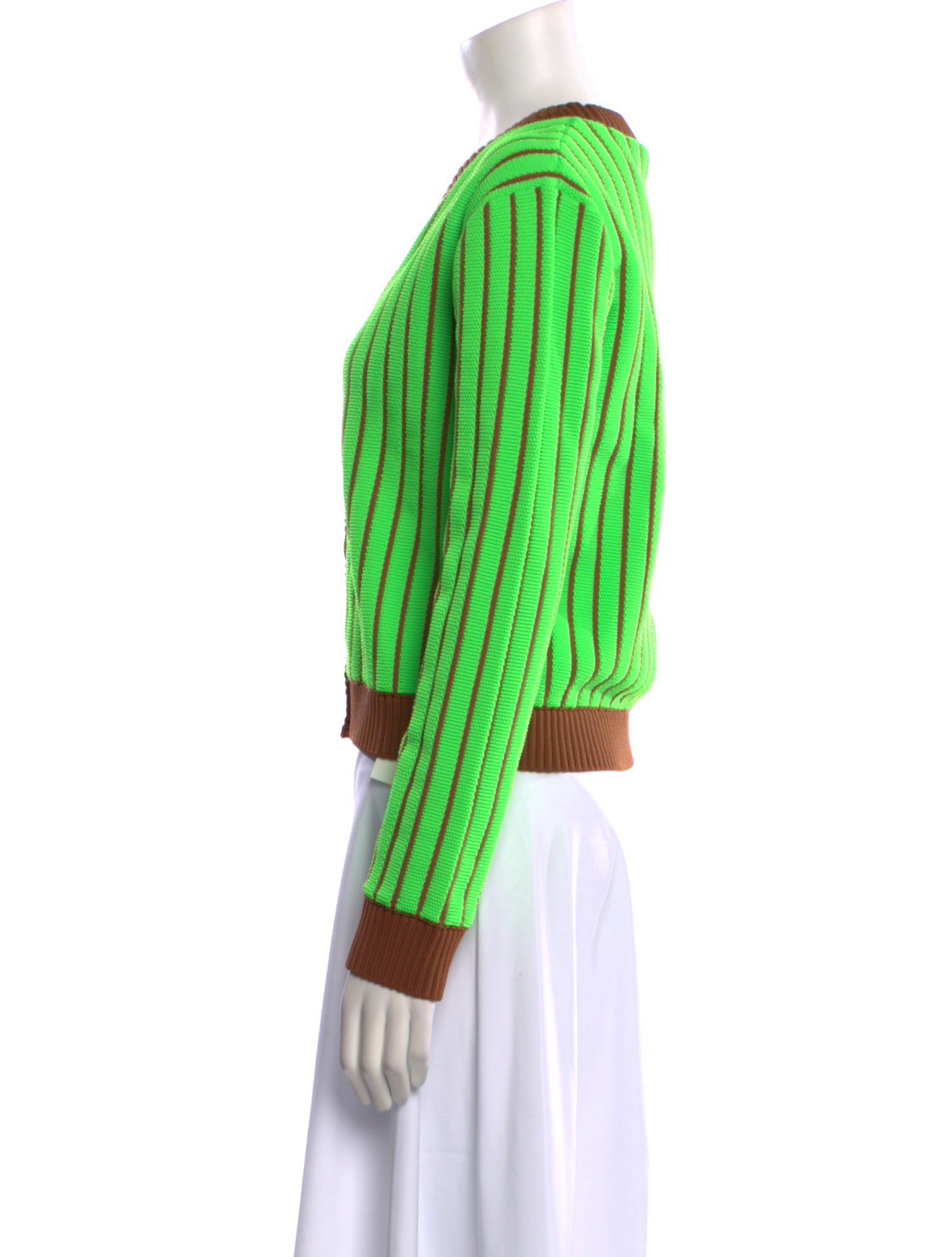 Tory Burch Striped V-Neck Sweater