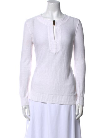 Tory Burch Linen V-Neck Top