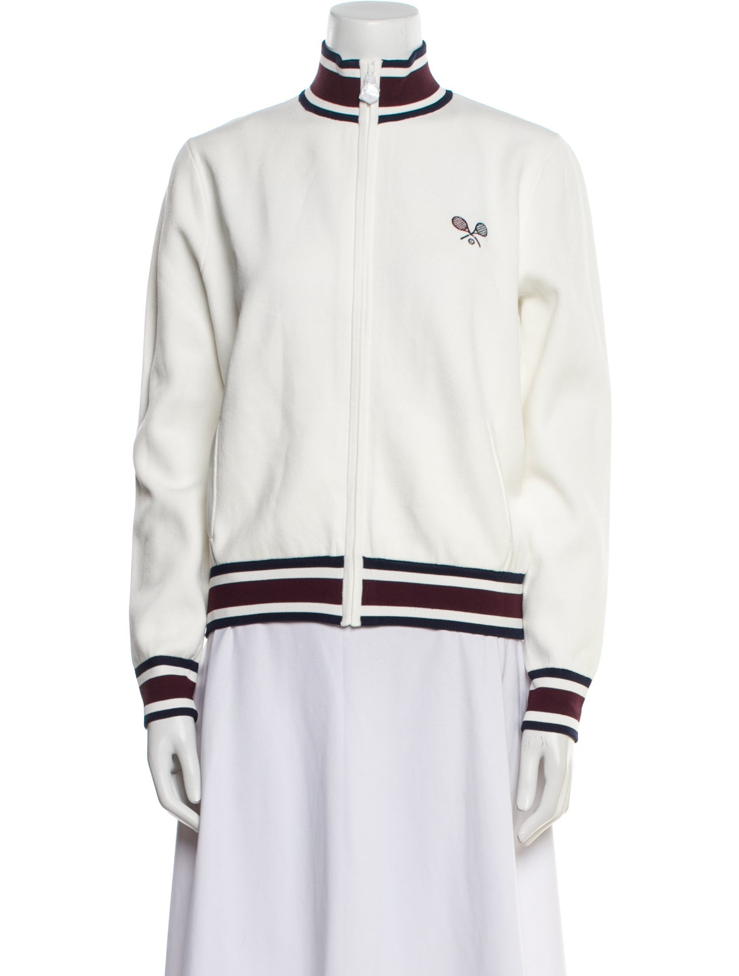 Tory Burch Colorblock Pattern Bomber Jacket