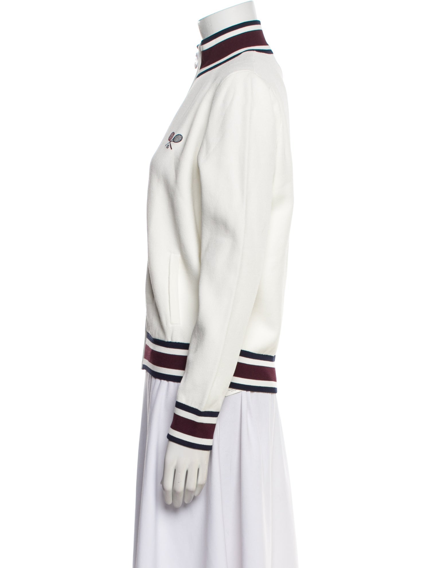 Tory Burch Colorblock Pattern Bomber Jacket