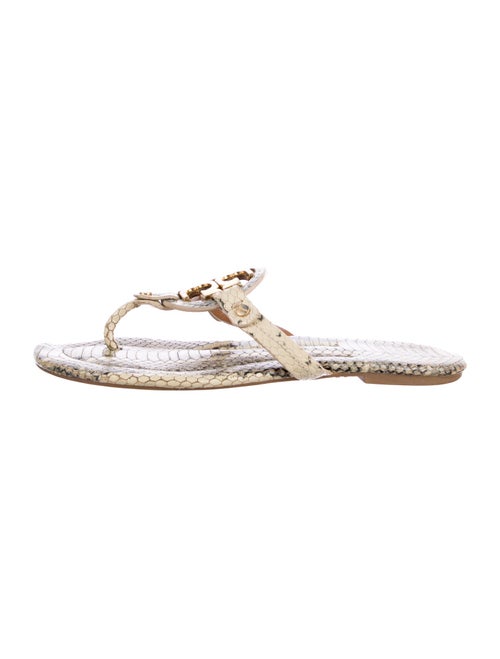 Tory Burch Leather Animal Print Slides