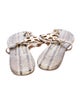 Tory Burch Leather Animal Print Slides
