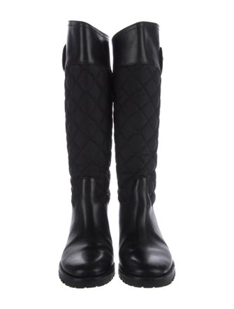 Tory Burch Leather Leather Trim Embellishment Riding Boots