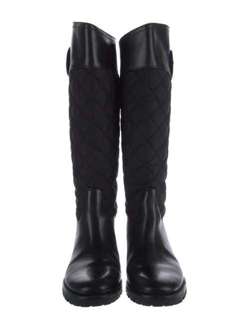Tory Burch Leather Leather Trim Embellishment Riding Boots