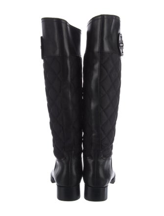 Tory Burch Leather Leather Trim Embellishment Riding Boots