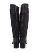 Tory Burch Leather Leather Trim Embellishment Riding Boots
