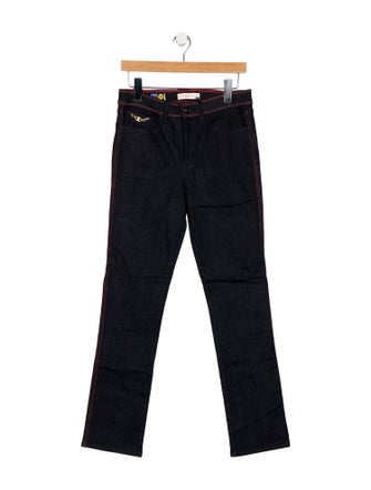Tory Burch Mid-Rise Straight Leg Jeans