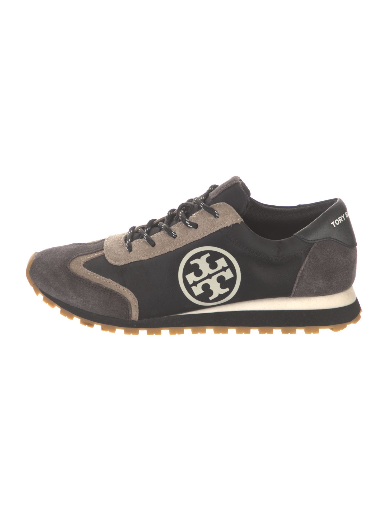 Tory Burch Suede Colorblock Pattern Sneakers