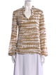 Tory Burch Tie-Dye Print V-Neck Blouse