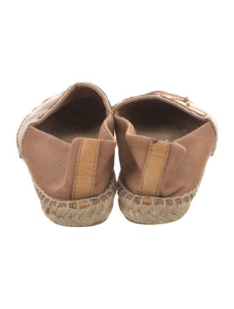 Tory Burch Canvas Leather Trim Embellishment Espadrilles