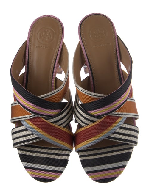 Tory Burch Canvas Striped Slides