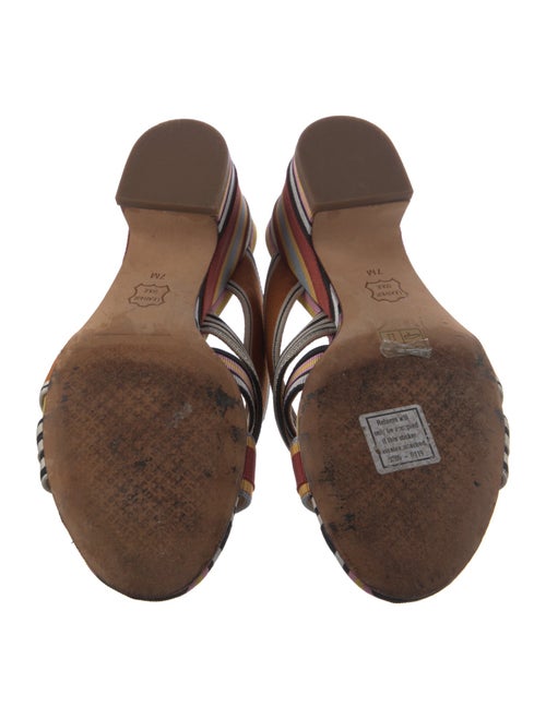 Tory Burch Canvas Striped Slides