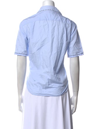 Tory Burch Short Sleeve Button-Up Top