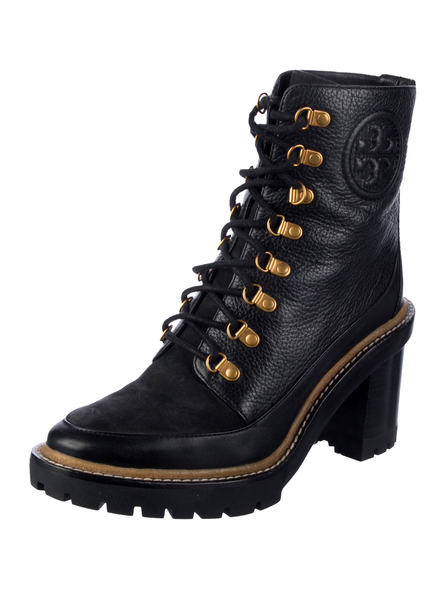 Tory Burch Leather Combat Boots