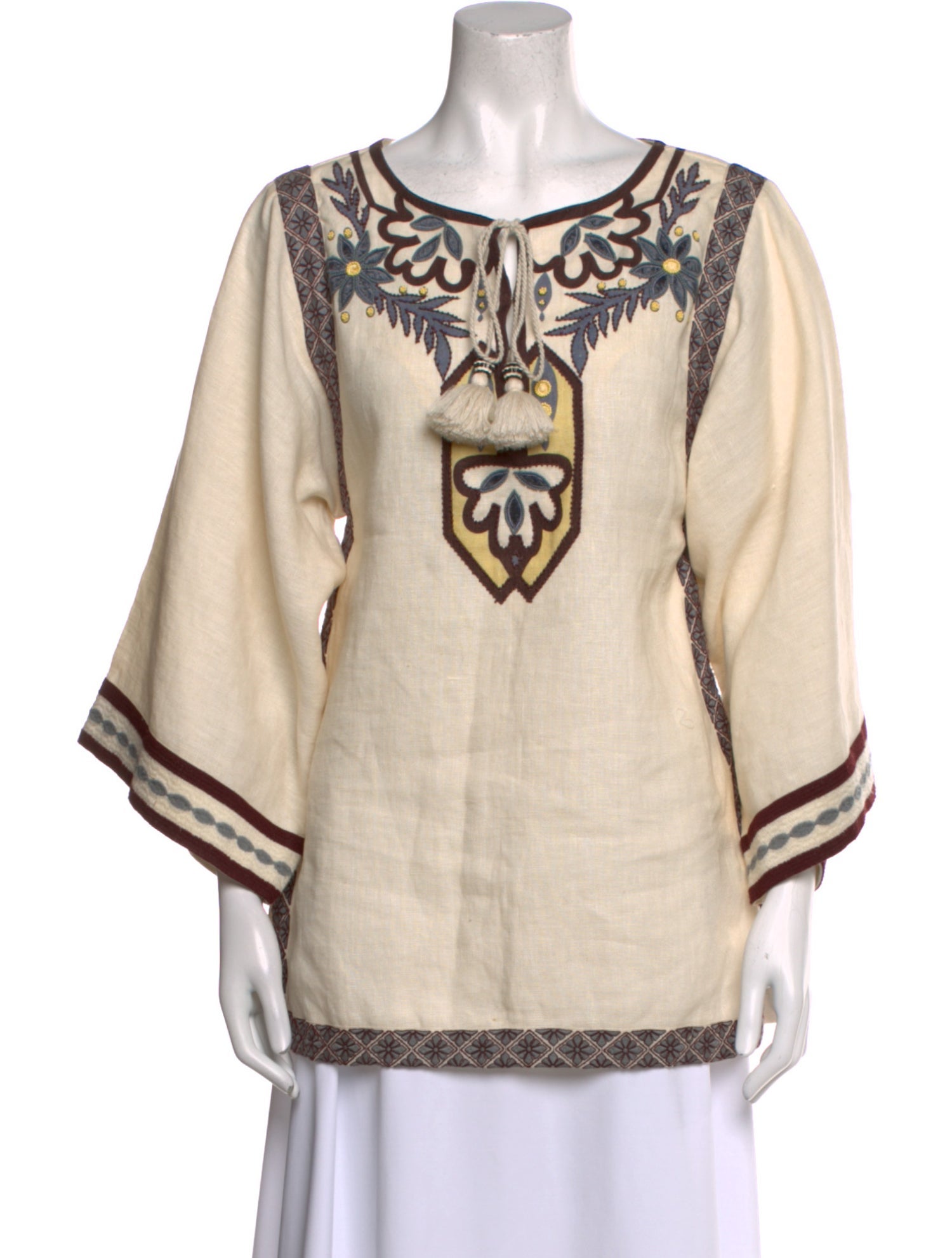 Tory Burch Linen Graphic Print Tunic