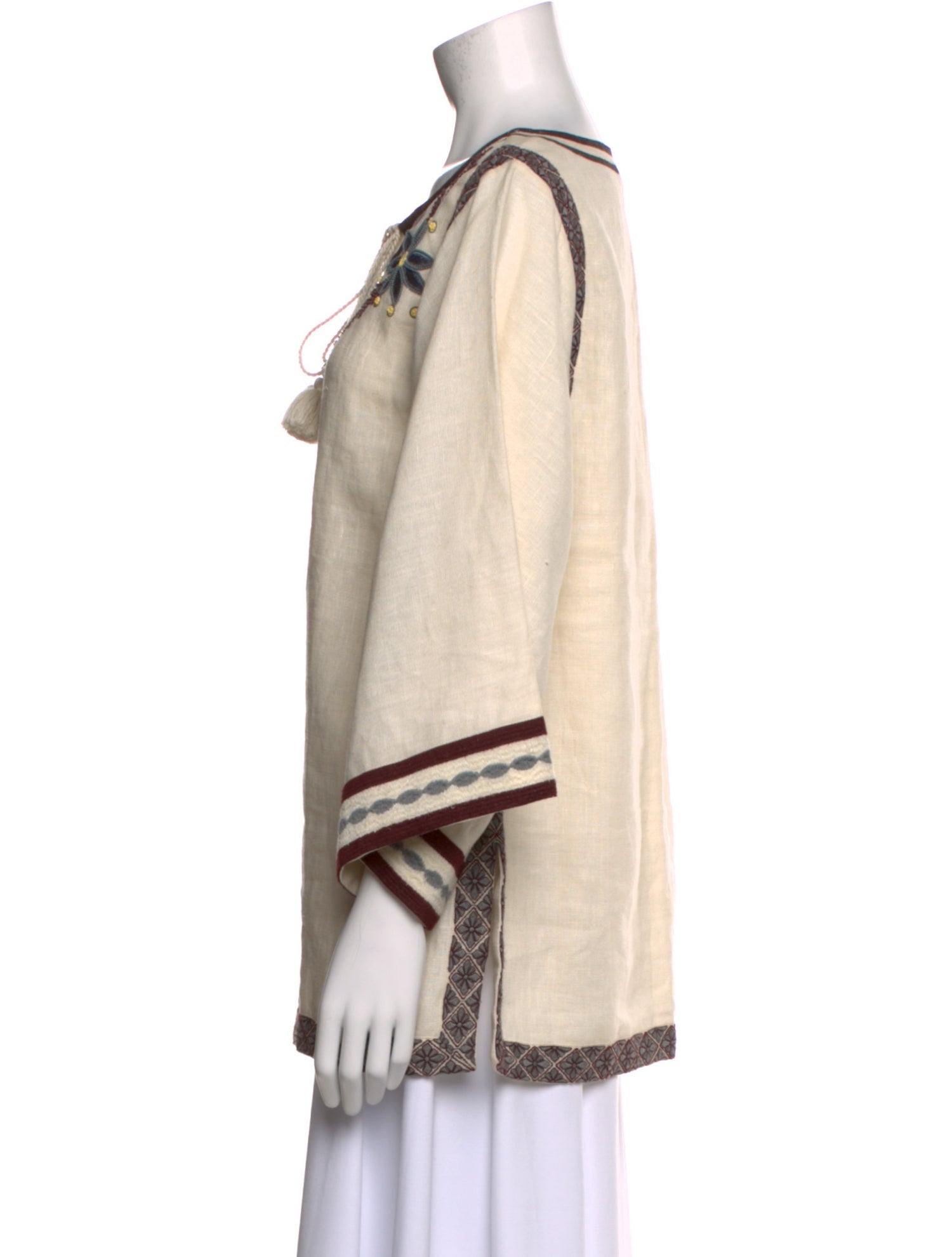 Tory Burch Linen Graphic Print Tunic