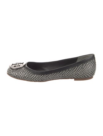 Tory Burch Leather Animal Print Flats
