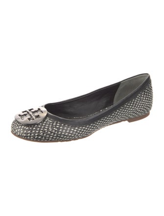 Tory Burch Leather Animal Print Flats