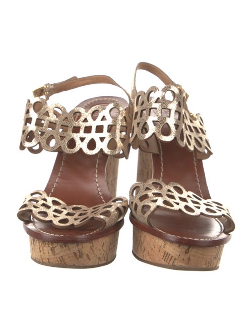 Tory Burch Leather Animal Print Slingback Sandals