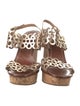 Tory Burch Leather Animal Print Slingback Sandals