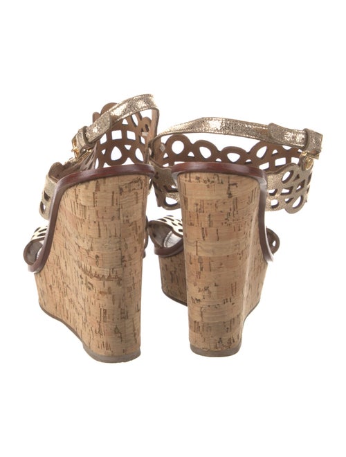 Tory Burch Leather Animal Print Slingback Sandals