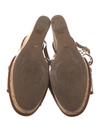 Tory Burch Leather Animal Print Slingback Sandals