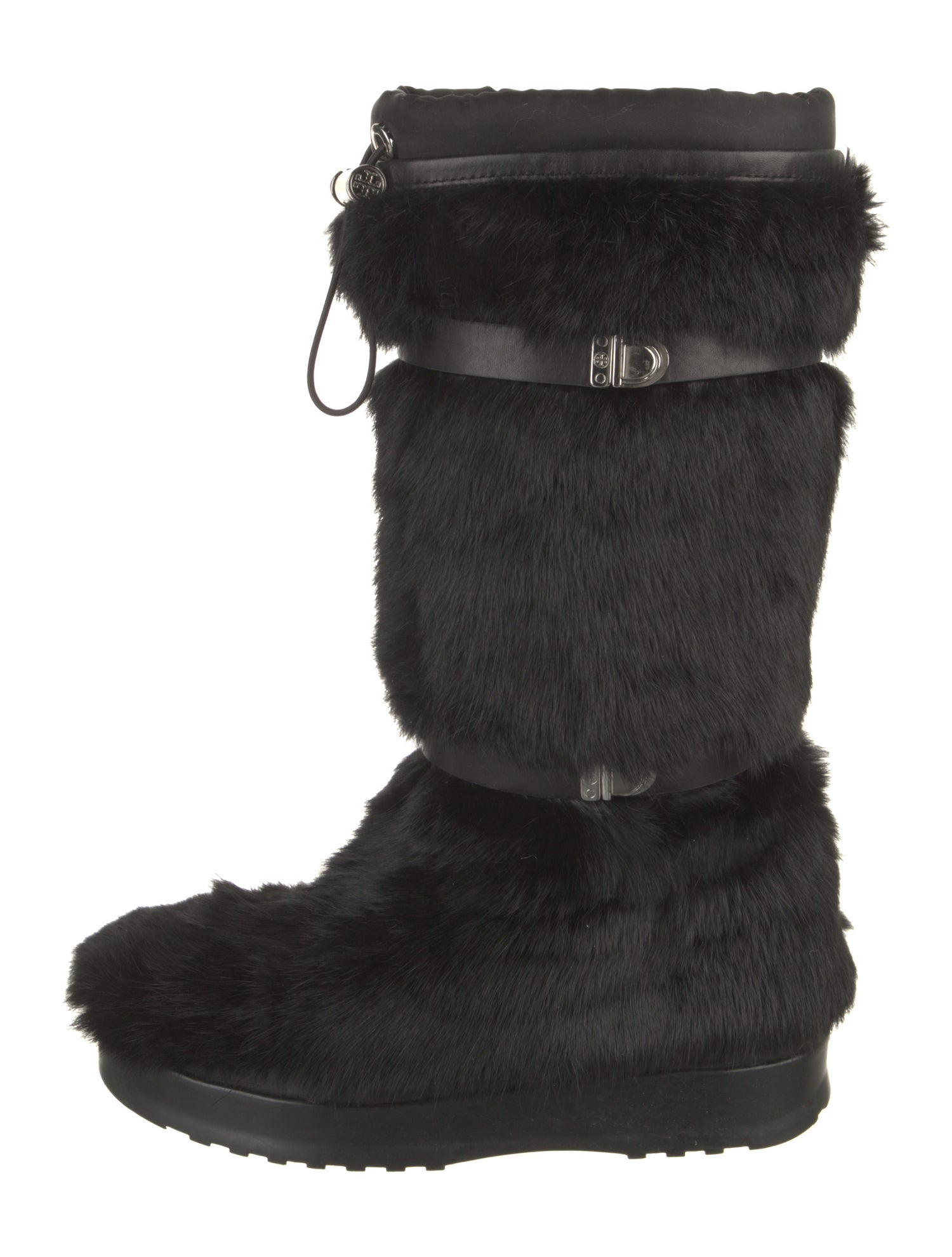 Tory Burch Faux Fur Lace-Up Boots