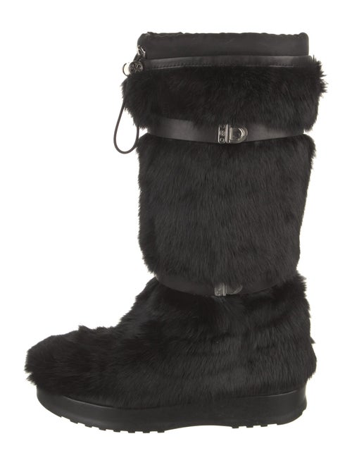 Tory Burch Faux Fur Lace-Up Boots