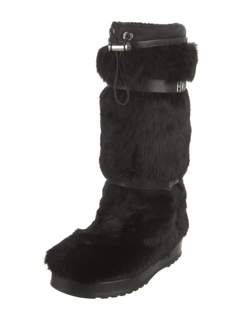Tory Burch Faux Fur Lace-Up Boots