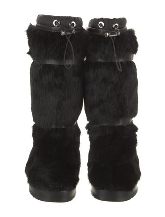 Tory Burch Faux Fur Lace-Up Boots