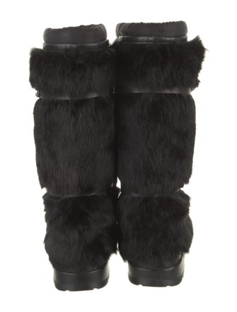 Tory Burch Faux Fur Lace-Up Boots