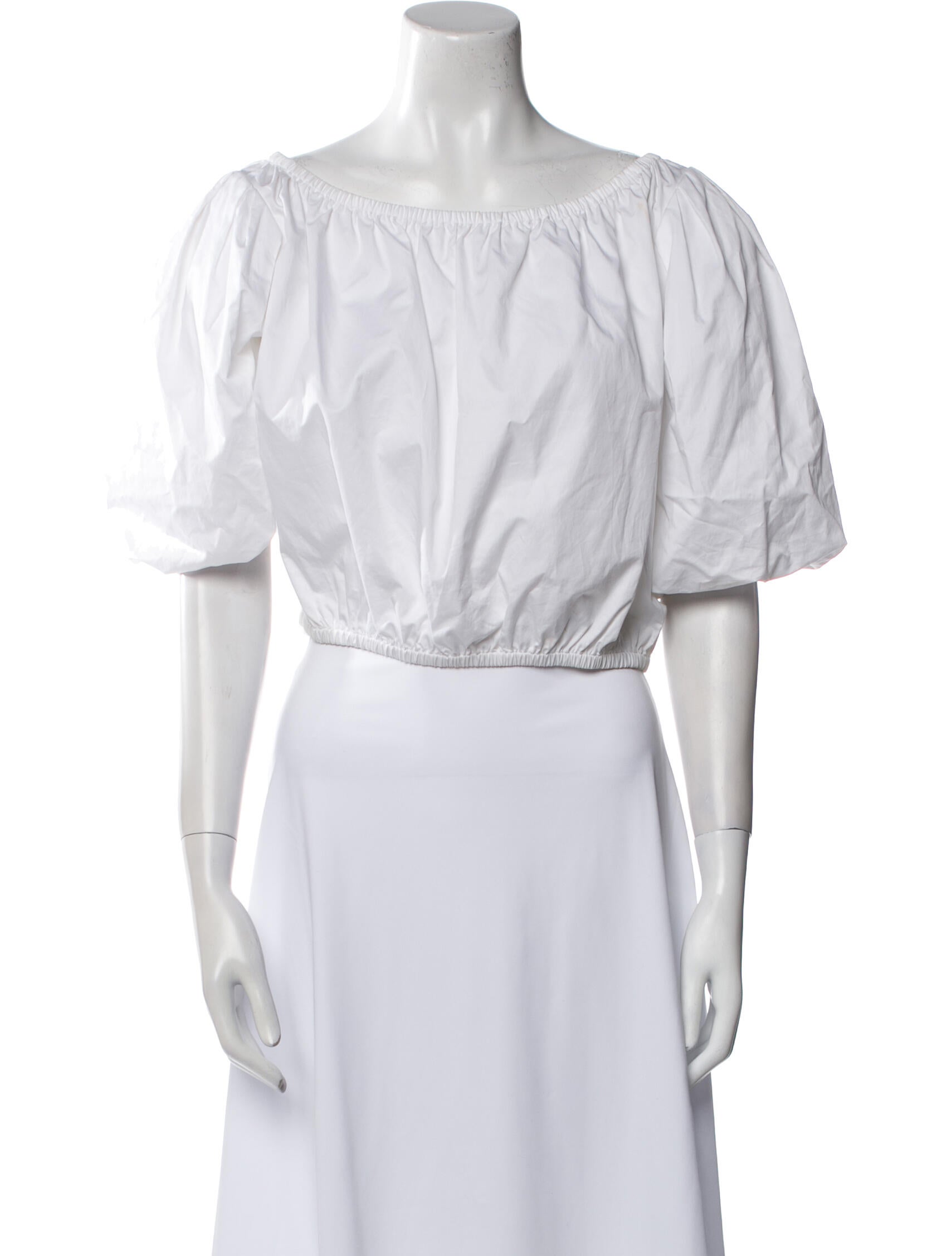 Tory Burch Off-The-Shoulder Short Sleeve Crop Top