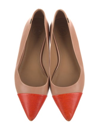 Tory Burch Leather Animal Print Ballet Flats