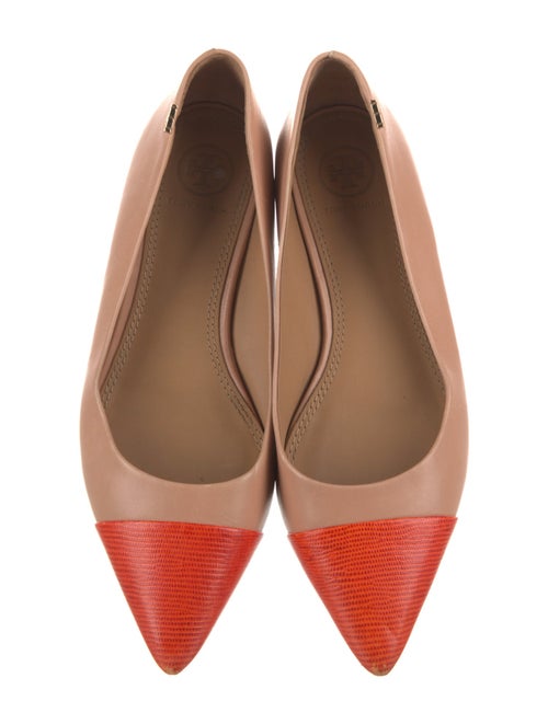 Tory Burch Leather Animal Print Ballet Flats