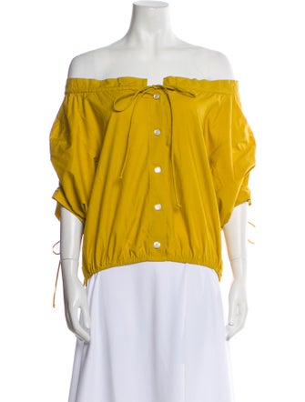 Tory Burch Off-The-Shoulder Three-Quarter Sleeve Blouse