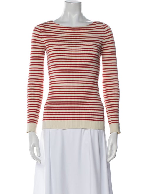 Tory Burch Striped Bateau Neckline Top