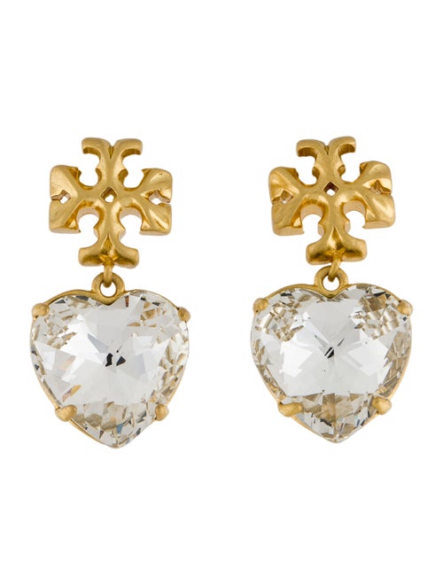 Tory Burch Cubic Zirconia Roxanne Heart Drop Earrings