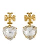 Tory Burch Cubic Zirconia Roxanne Heart Drop Earrings