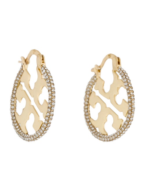 Tory Burch Crystal Miller Hoop Earrings