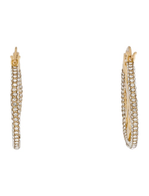 Tory Burch Crystal Miller Hoop Earrings