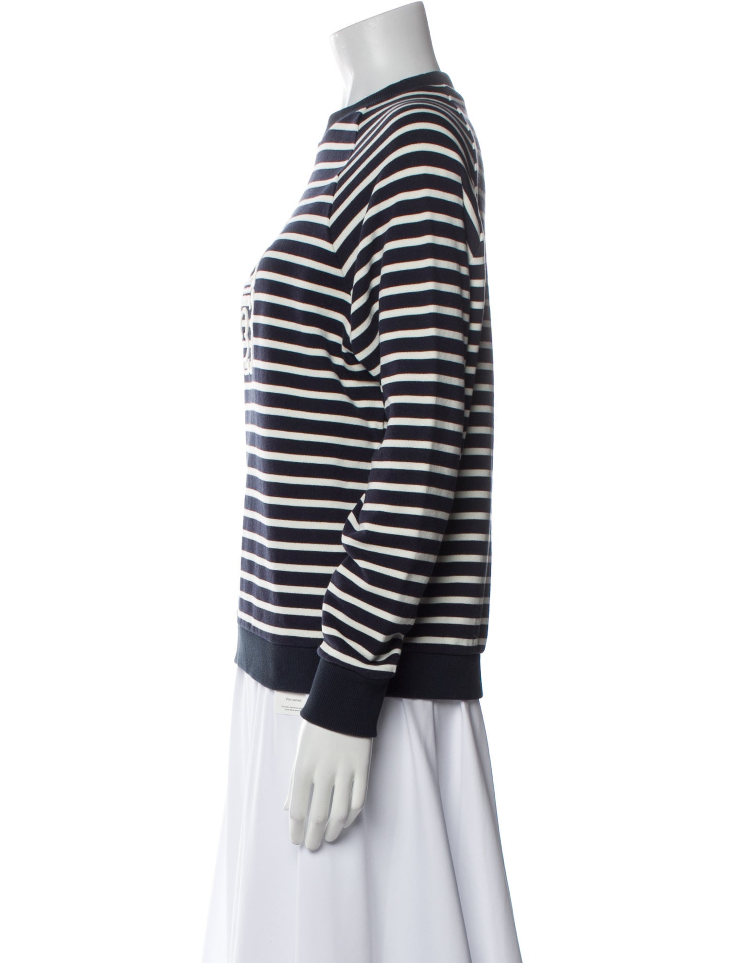 Tory Burch Striped Crew Neck Sweatshirt w/ Tags