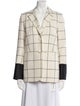 Tory Burch Wool Plaid Print Blazer
