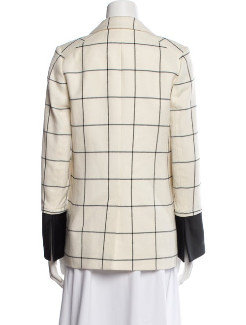 Tory Burch Wool Plaid Print Blazer
