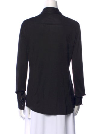 Tory Burch Silk Long Sleeve Button-Up Top