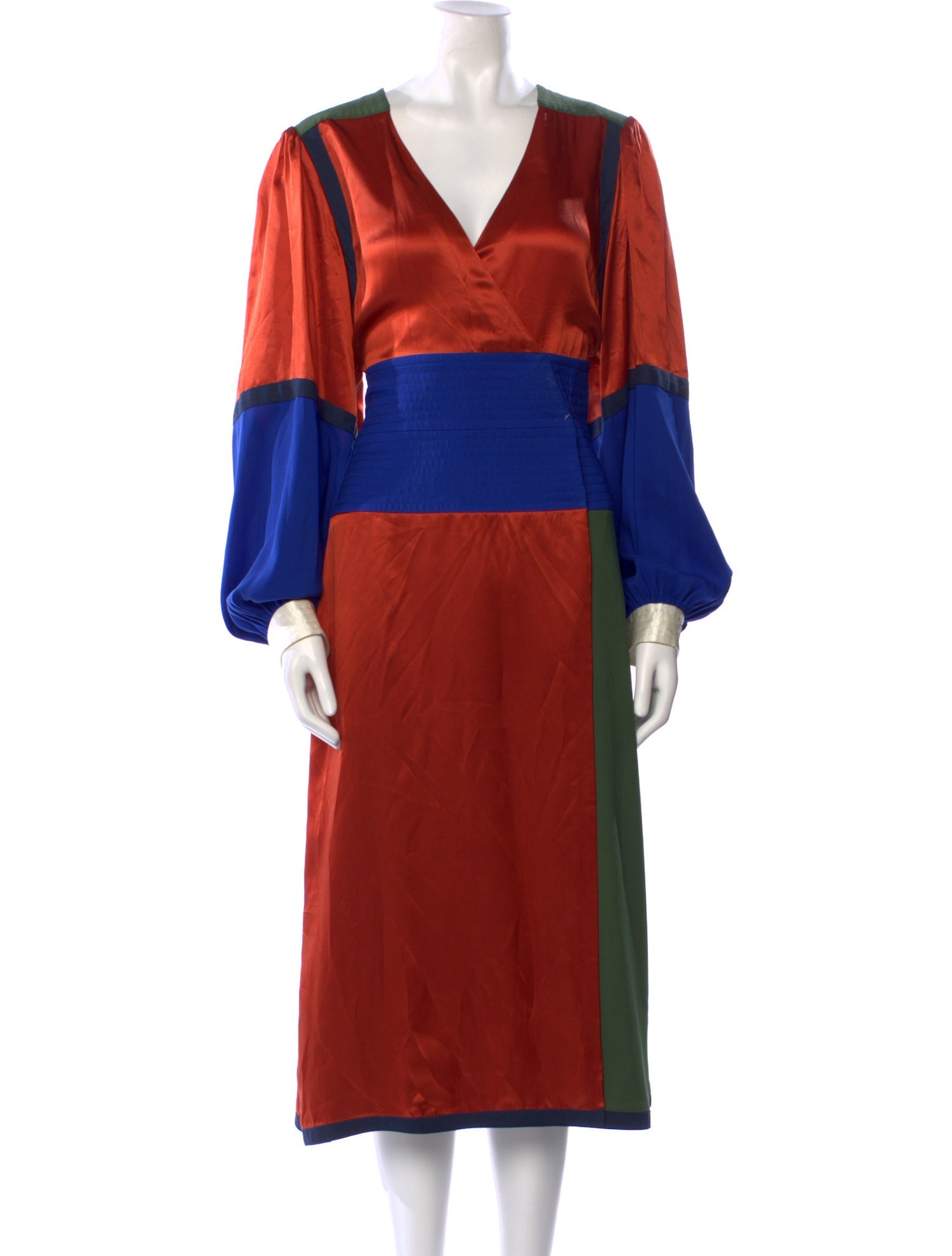 Tory Burch Colorblock Pattern Midi Length Dress