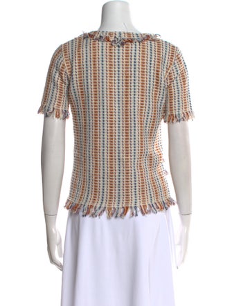 Tory Burch Plaid Print Scoop Neck Top