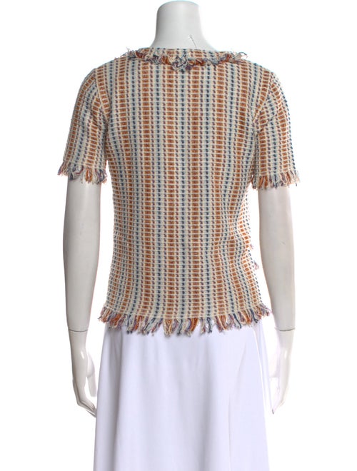 Tory Burch Plaid Print Scoop Neck Top